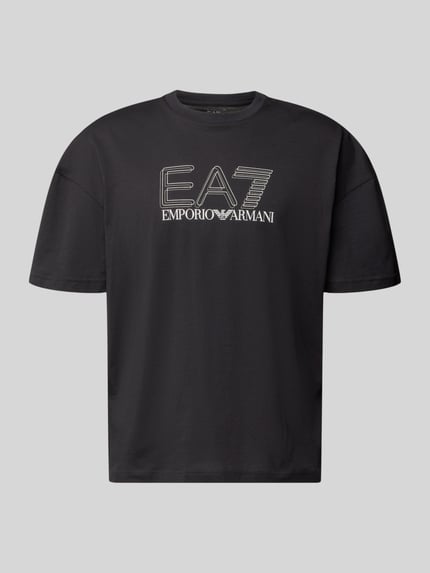 T-Shirt mit Logo und Rundhalsausschnitt Shop The Look MANNEQUINE