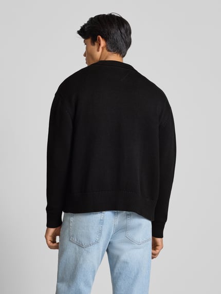 Tommy Jeans Relaxed Fit Strickjacke aus reiner Baumwolle Black 5