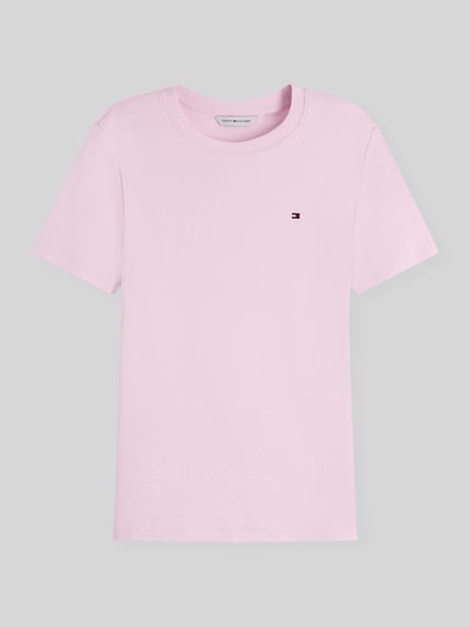 Tommy Hilfiger Slim Fit T-Shirt aus reiner Baumwolle Pink 2