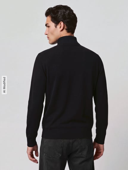 Tom Tailor Denim Regular Fit Troyer aus reiner Baumwolle Black 5