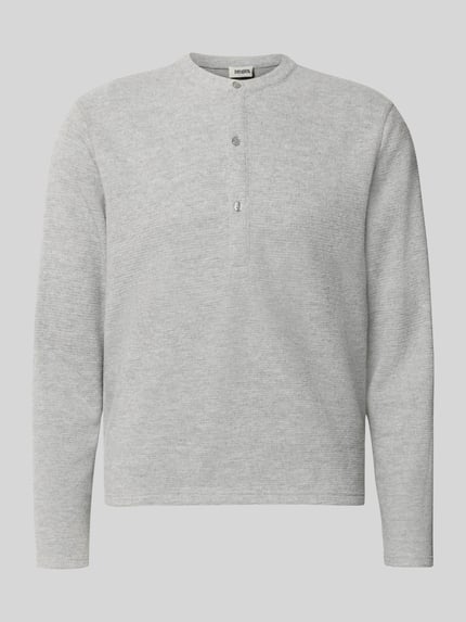 Produktfoto, lichtgrijs Regular fit heren sweatshirt van DRYKORN, katoenmix, Model 'MALIOR', knoopsluiting, ruglengte maat M 63 cm, mouwlengte 69 cm