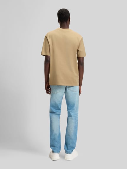 HUGO t-shirt o kroju regular fit z czystej bawełny model 'DAPOLINO' Beżowy 5