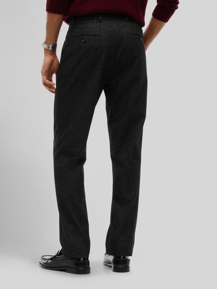 Tommy Hilfiger Slim Fit Gerade Hose aus Baumwoll-Mix mit Viskose-Anteil Modell 'DENTON' Anthrazit 5