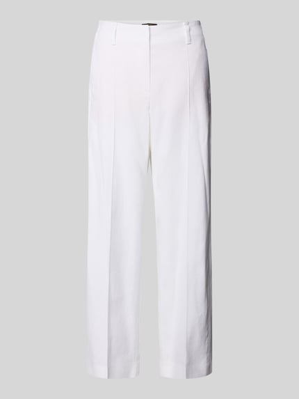 Produktfoto, Wide Leg Hose aus Leinen-Mix von Windsor, spodnie z szerokimi nogawkami z mieszanki lnu z kantami, elastyczny pas, szerokość w rozmiarze 36: 38 cm, długość wewnętrzna nogawki 67 cm, kolor biały, gładka faktura