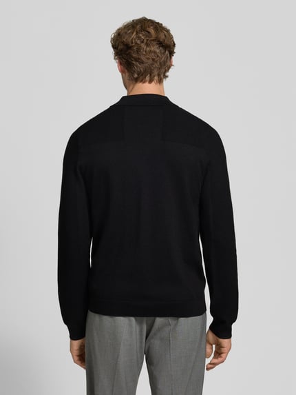 BOSS Green Koszulka polo o kroju relaxed fit z dodatkiem wełny model 'KN_Momentum-X PL' Czarny 5