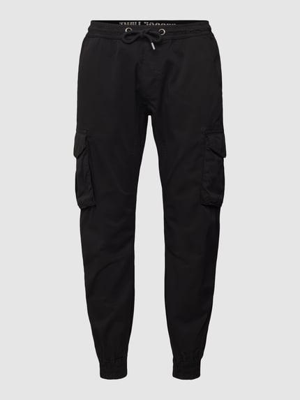 Alpha Industries Cargohose mit Label-Details Modell 'Twill' Black 2