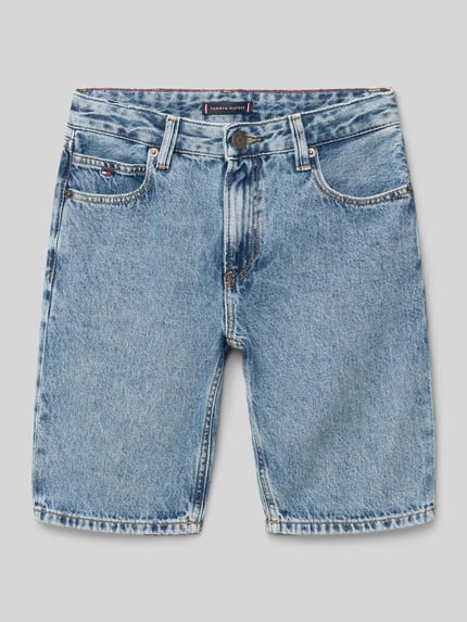 Tommy Hilfiger Teens Korte jeans in 5-pocketmodel met logostitching Blauw - 1