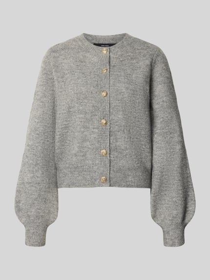 VERO MODA Cardigan mit goldfarbenen Zierknöpfen Mittelgrau 1