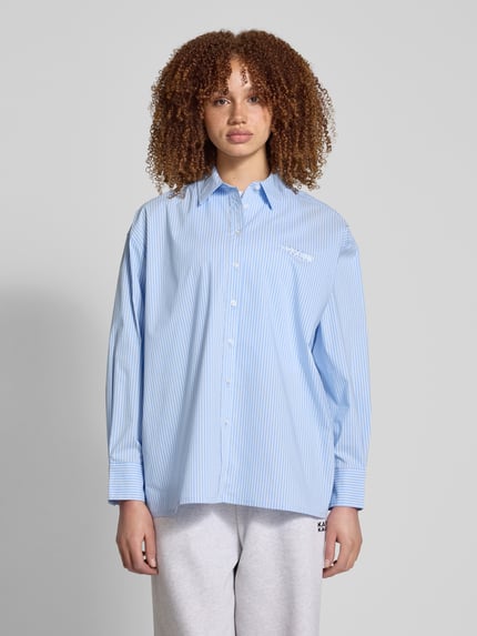 PEGADOR Bluzka o kroju oversized z wyhaftowanym logo model ‘EVA’ Jasnoniebieski 4