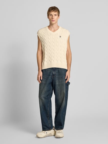 REVIEW Baggy Fit Jeans mit französischen Eingrifftaschen Dunkelblau 1