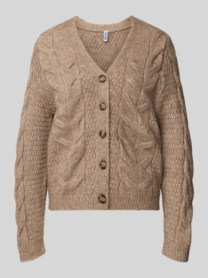 PIECES Strickjacke mit Zopfmusterknit Sand 2