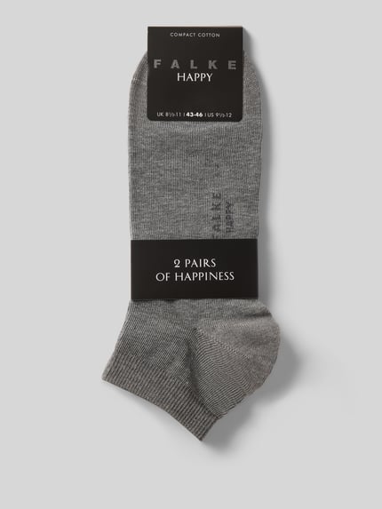 Produktfoto, Socken mit geripptem Abschluss im 2er-Pack von Falke aus Baumwoll-Mix mit Stretch-Anteil, grau, körpernaher Schnitt, strukturierte Oberfläche.