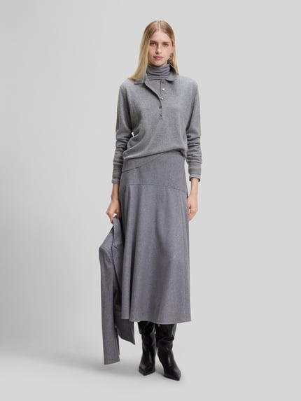 BOSS Pullover aus Kaschmir mit Polokragen Hellgrau 1