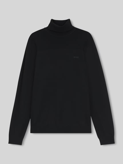 BOSS Green Regular Fit Rollkragenpullover aus Woll-Mix Modell 'Momentum' Black 2