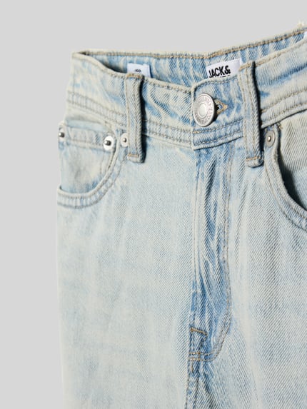 Productfoto, Wide Fit Jeans in 5-pocket-design model 'Alex' van Jack & Jones, katoen, lichte denim, knoop- en ritssluiting, voor kinderjeans