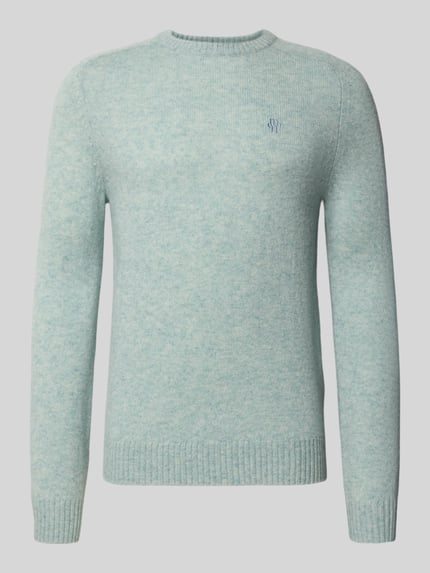 MCNEAL Regular Fit Strickpullover aus reiner Wolle Helltuerkis Melange 2