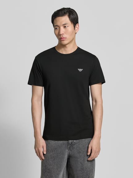Emporio Armani T-Shirt mit Logo-Patch und Rundhalsausschnitt Black 4