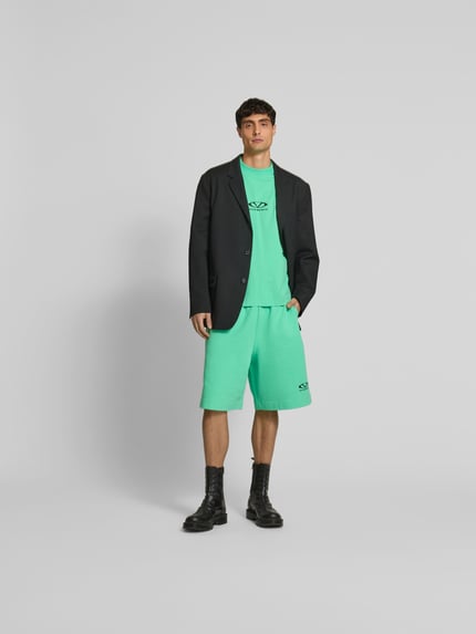 VETEMENTS Sweatshorts met labelprint Neon groen - 1