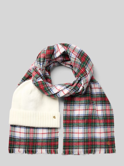 Lauren Ralph Lauren Sjaal en muts met wol, model 'Gift Box Set' Offwhite - 1