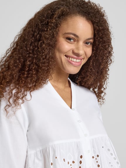 ONLY regular fit blouse van puur katoen model 'DEWINA' Wit - 3