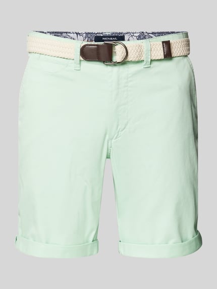 MCNEAL Slim Fit Bermudas mit Gürtel Grass Mel 2