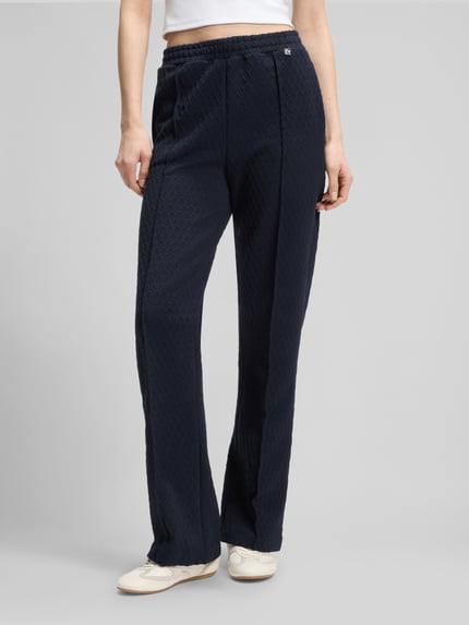 HUGO Relaxed Fit weite Hose mit Logo-Detail Modell 'NADID' Marine 4
