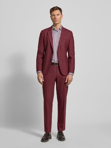 Jake*s Slim Fit Business Hemd aus Baumwolle mit Haifischkragen Bordeaux 1