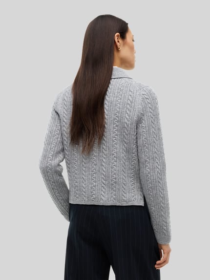 Tommy Hilfiger Poloshirt aus Woll-Mix mit Seide-Anteil Dunkelgrau 5