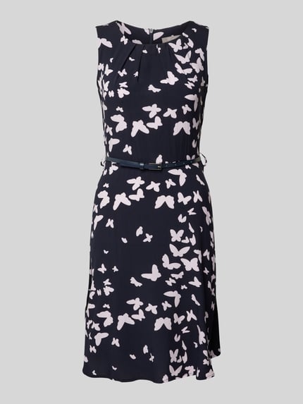 Christian Berg Woman Selection Knielanges Kleid mit Taillengürtel Marine 2