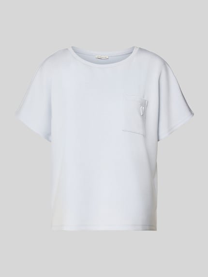 Tom Tailor t-shirt o kroju loose fit z mieszanki modalu Szaroniebieski 2