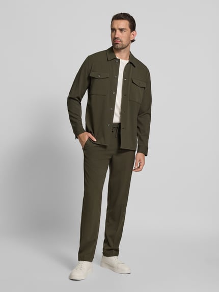 Lindbergh Stoffen broek met elastische band Donkergroen - 1