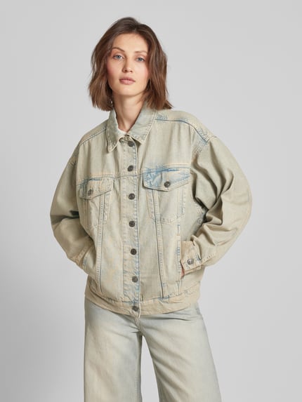 MANGO Jeansjacke im Used-Look Modell 'MAYA' Hellblau 4