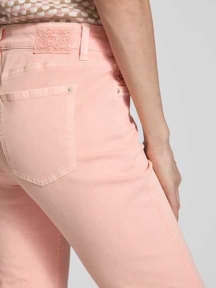 Raffaello Rossi Slim Fit Jeans mit Fransen Rosa 3