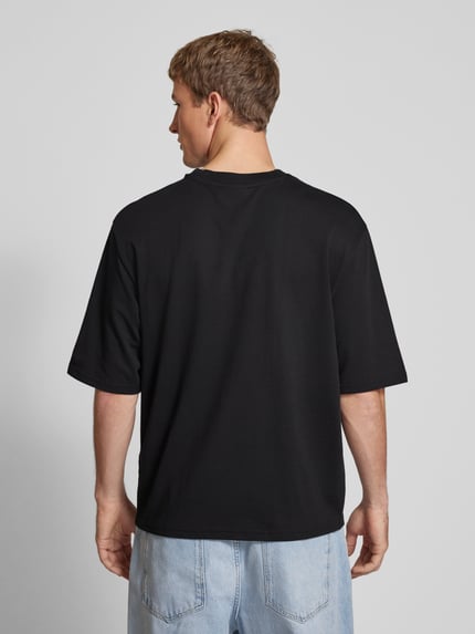 REVIEW Oversized T-shirt met labelprint Zwart - 5