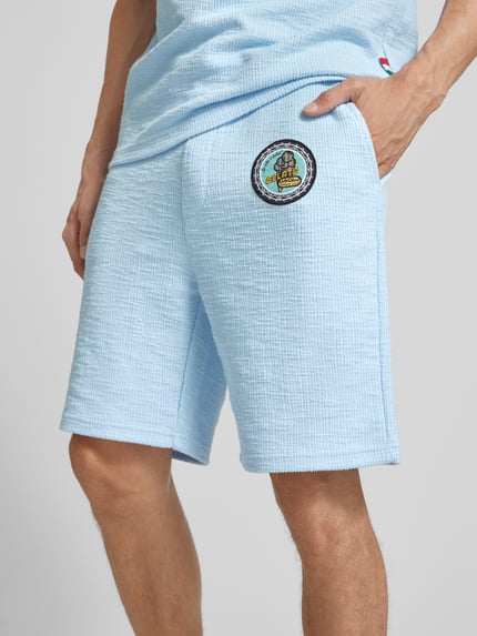Carlo Colucci Regular Fit Shorts mit Label-Patch Hellblau 3