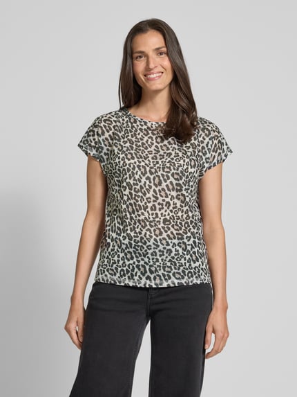 Christian Berg Woman T-shirt z prążkowanym okrągłym dekoltem Czarny 4