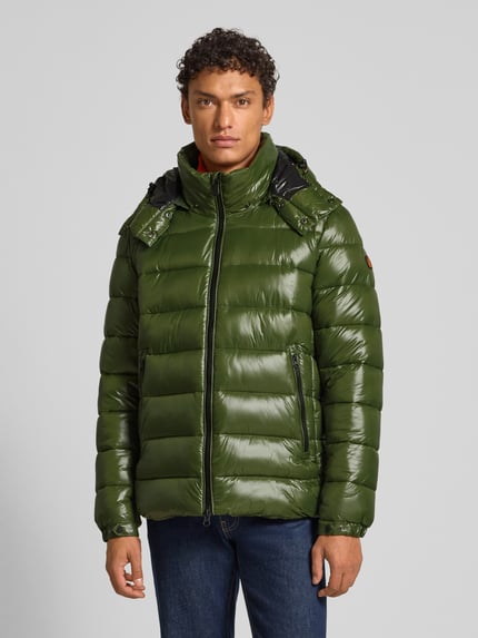 Save The Duck Gewatteerd jack met tweewegritssluiting model 'FLORIAN' Olijfgroen - 4