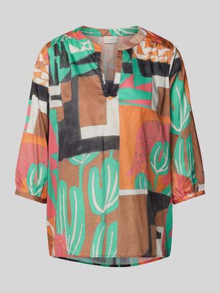 Milano Italy Regular fit blouse met 3/4-mouwen Zwart - 2