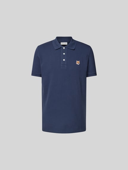 MAISON KITSUNÉ Koszulka polo z aplikacje z motywem Granatowy 2