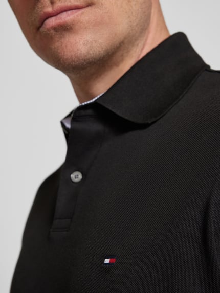 Tommy Hilfiger Slim fit poloshirt van piqué Zwart - 3