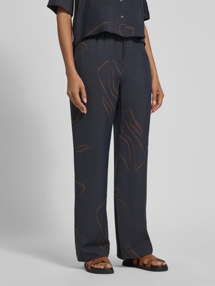 someday. Broek van viscosemix met elastische band, model 'Cevil nature' Donkerblauw - 4