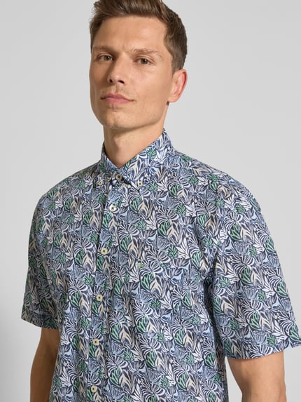 Fynch-Hatton Regular Fit Freizeithemd mit Button-Down-Kragen Marine 3