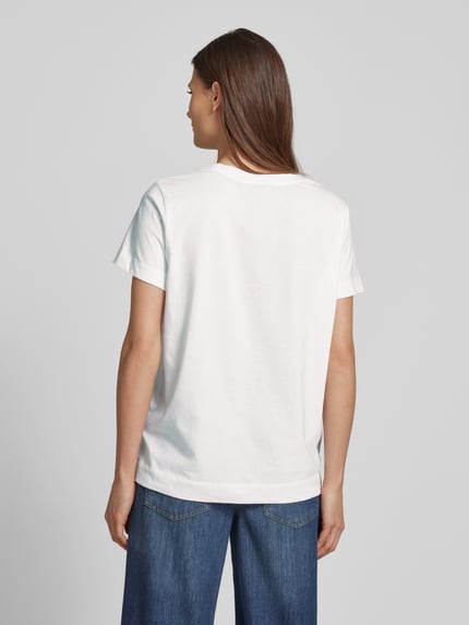 MOS MOSH T-shirt met labelprint, model 'HALLIN' Wit - 5