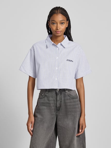 Karo Kauer Korte overhemdblouse met labelstitching Wit - 4