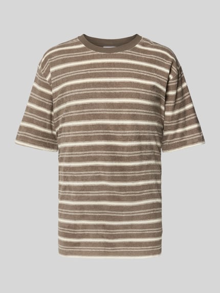 Lindbergh Oversized T-Shirt mit Rundhalsausschnitt Hellbraun 2