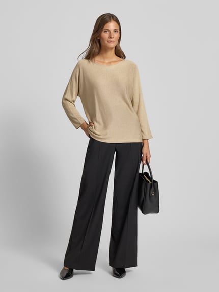 s.Oliver BLACK LABEL Relaxed Fit Pullover aus Viskose-Mix Sand 1