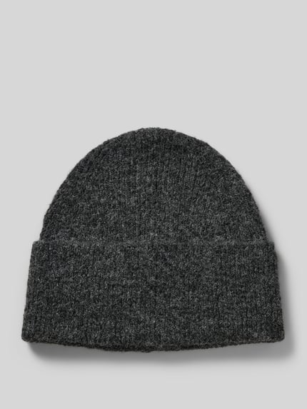 Jake*s Casual Beanie met wol Donkergrijs gemêleerd - 1