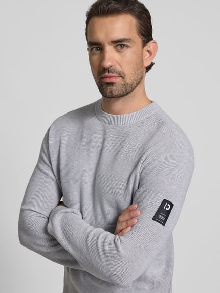 Tom Tailor Denim Regular Fit Pullover aus reiner Baumwolle Hellgrau Melange 3