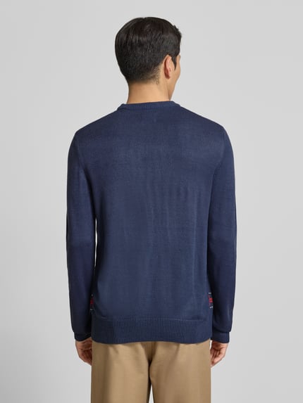 Montego Strickpullover mit gerippten Abschlüssen Marine 5