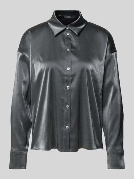 someday. Hemdbluse mit Knopfleiste Modell 'Zolda' Silber 2